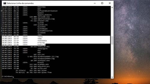 Novo no Windows10: Linha de comandos