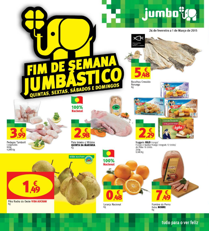 Novo folheto Jumbo Fim de Semana Jumbástico